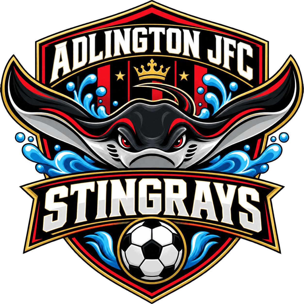 Adlington JFC Stingrays team shield